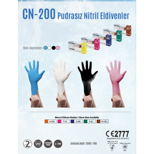 STARLİNE CN-200 PUDRASIZ MUAYENE ELDİVENLERİ